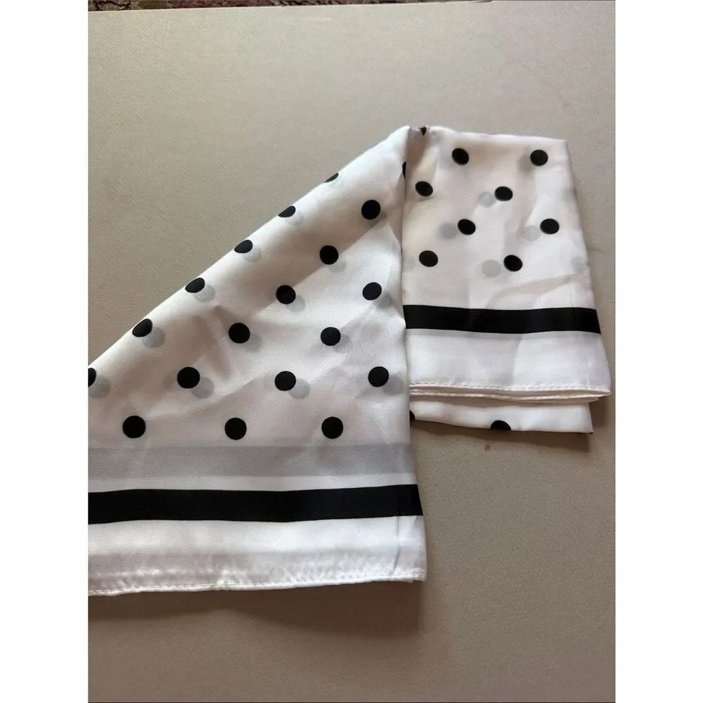 White Polka Dot scarf A1986